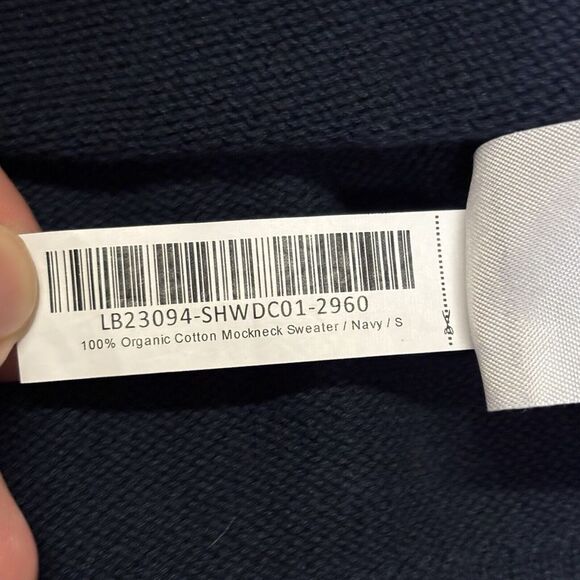 Quince Mock Neck Sweater Womens Small Organic Cotton Navy Oversized Boxy - Picture 4 of 7